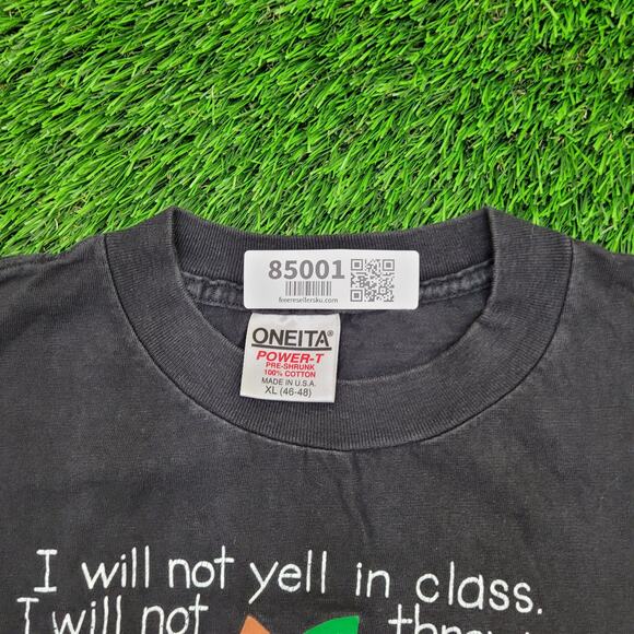 Vintage 90s Funny Teacher Shirt Womens XL 22x25 Humor Black - Picture 9 of 13